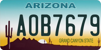 AZ license plate AOB7679