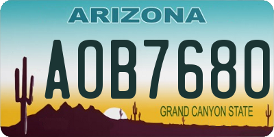 AZ license plate AOB7680