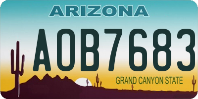 AZ license plate AOB7683