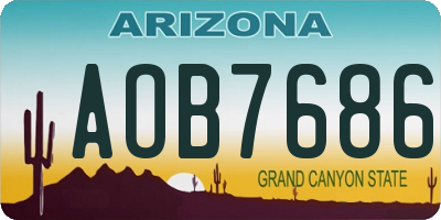 AZ license plate AOB7686