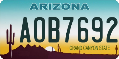 AZ license plate AOB7692