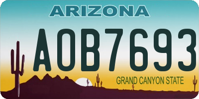 AZ license plate AOB7693