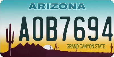 AZ license plate AOB7694