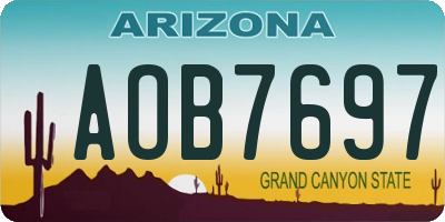 AZ license plate AOB7697