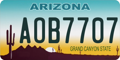AZ license plate AOB7707