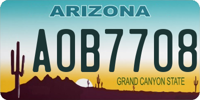 AZ license plate AOB7708