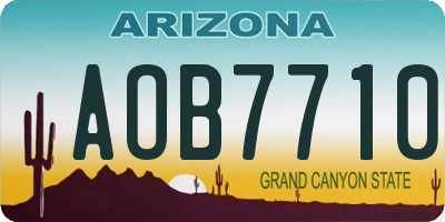 AZ license plate AOB7710