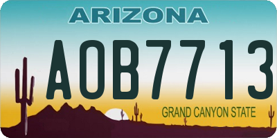 AZ license plate AOB7713