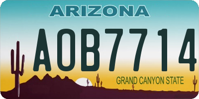 AZ license plate AOB7714
