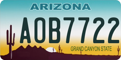 AZ license plate AOB7722