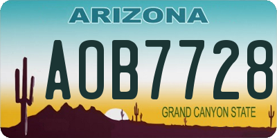 AZ license plate AOB7728