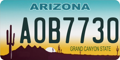 AZ license plate AOB7730
