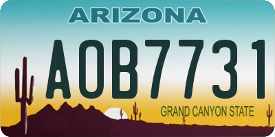AZ license plate AOB7731