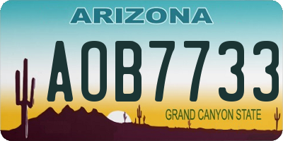 AZ license plate AOB7733