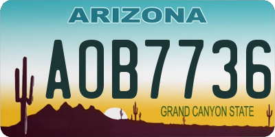 AZ license plate AOB7736