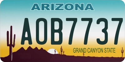 AZ license plate AOB7737
