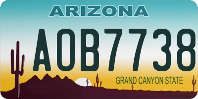 AZ license plate AOB7738