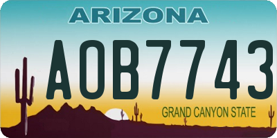 AZ license plate AOB7743