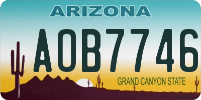 AZ license plate AOB7746
