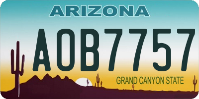 AZ license plate AOB7757