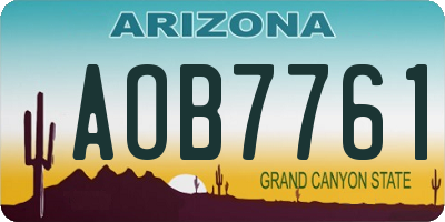 AZ license plate AOB7761