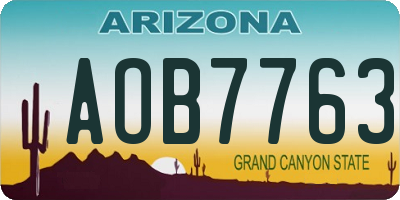 AZ license plate AOB7763