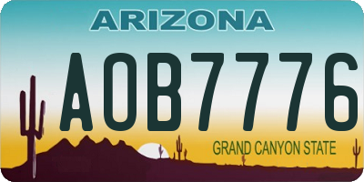 AZ license plate AOB7776