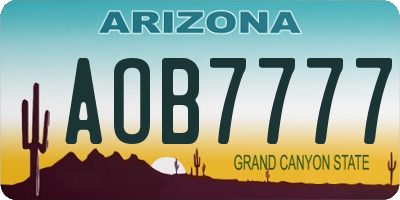 AZ license plate AOB7777