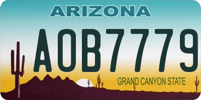 AZ license plate AOB7779