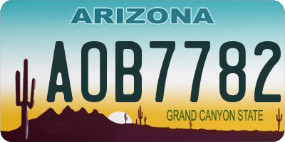 AZ license plate AOB7782