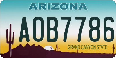 AZ license plate AOB7786
