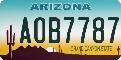 AZ license plate AOB7787