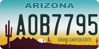 AZ license plate AOB7795