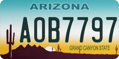 AZ license plate AOB7797