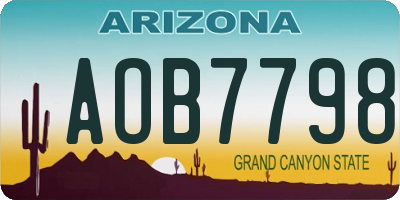 AZ license plate AOB7798