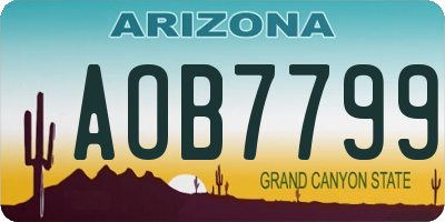 AZ license plate AOB7799