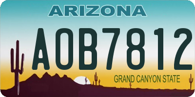 AZ license plate AOB7812
