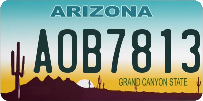 AZ license plate AOB7813