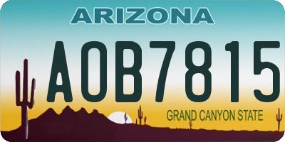 AZ license plate AOB7815