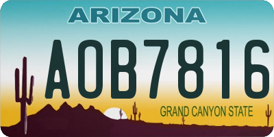 AZ license plate AOB7816