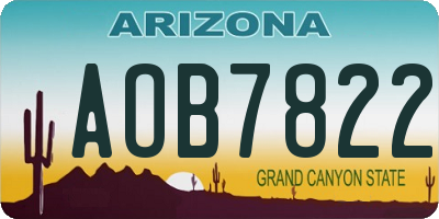 AZ license plate AOB7822