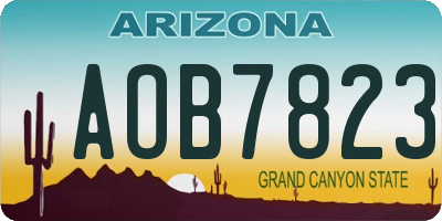 AZ license plate AOB7823