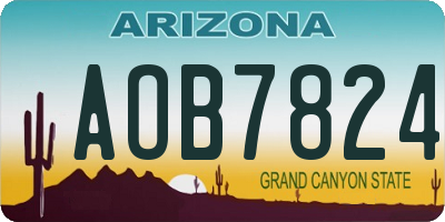 AZ license plate AOB7824