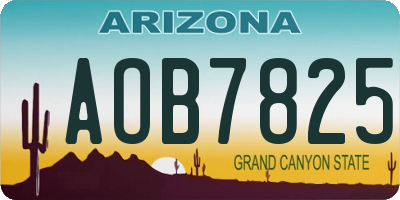 AZ license plate AOB7825