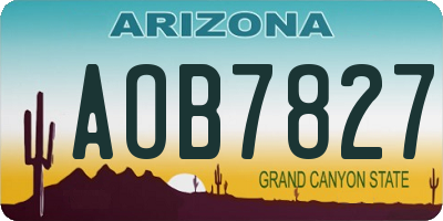 AZ license plate AOB7827