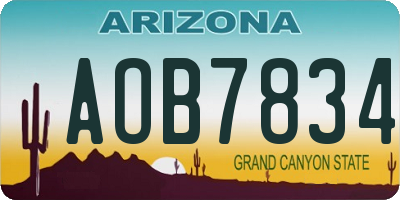 AZ license plate AOB7834