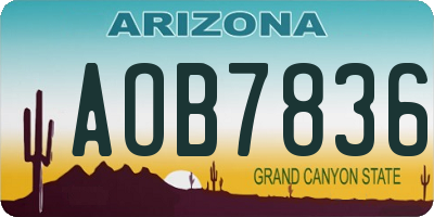 AZ license plate AOB7836