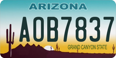 AZ license plate AOB7837