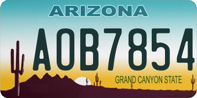 AZ license plate AOB7854