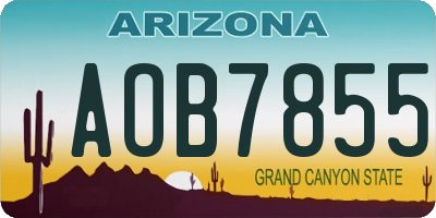 AZ license plate AOB7855
